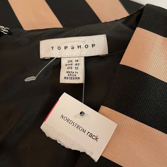 TOPSHOP Stripe Wrap Structured Mini Dress Size 10 - Picture 12 of 15